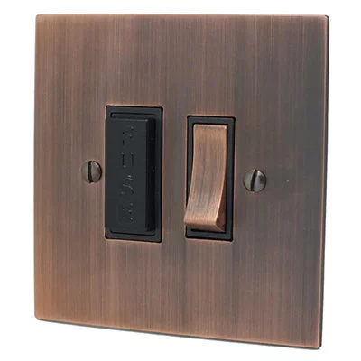 Heritage Flat Antique Copper Switched Fused Spur