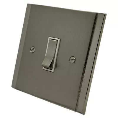 Art Deco Dual Satin Nickel Intermediate Light Switch