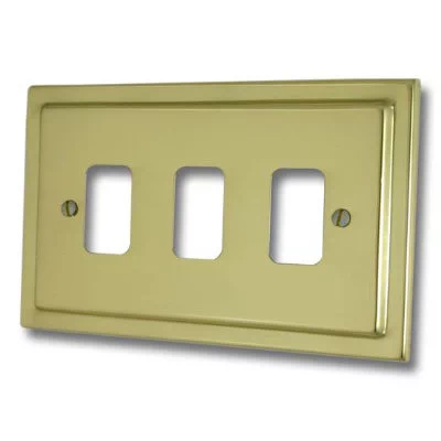 Art Deco Classic Grid Polished Brass Sockets & Switches