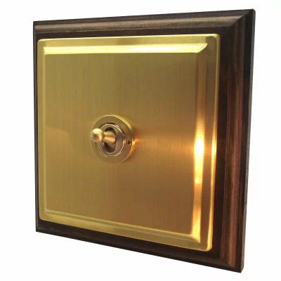 Art Deco Oak -  Satin Brass PIR Switch