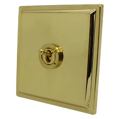 Art Deco Polished Brass Intermediate Toggle (Dolly) Switch