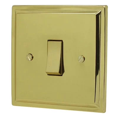 Art Deco Polished Brass Intermediate Light Switch