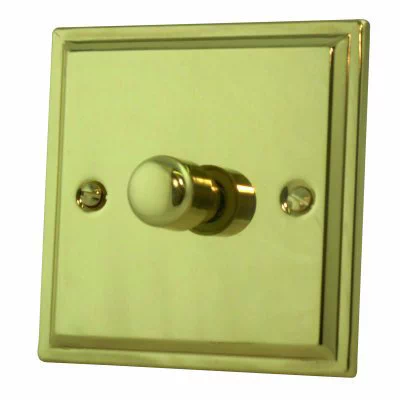 Art Deco Polished Brass Button Dimmer