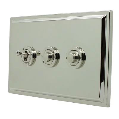 Art Deco Polished Chrome Button Dimmer