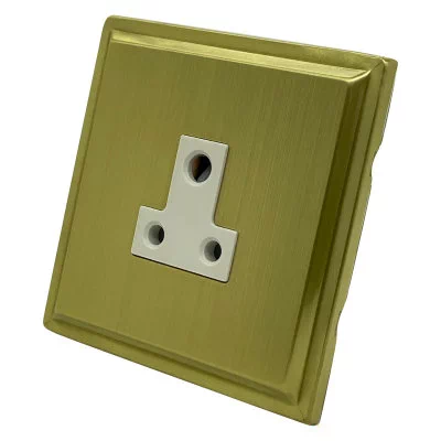 Art Deco Screwless Satin Brass Intermediate Toggle Switch and Toggle Switch Combination