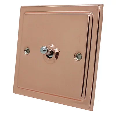Art Deco Classic Polished Copper Intermediate Toggle (Dolly) Switch