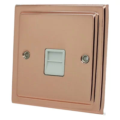 Art Deco Classic Polished Copper Telephone Extension Socket