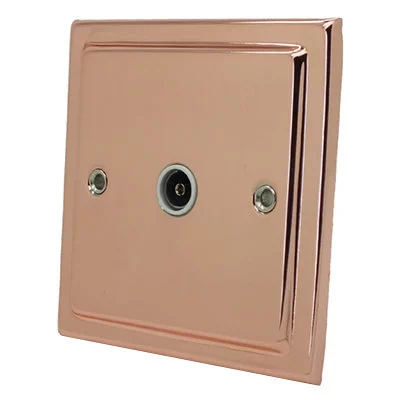 Art Deco Classic Polished Copper TV Socket