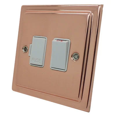 Art Deco Classic Polished Copper Switched Fused Spur