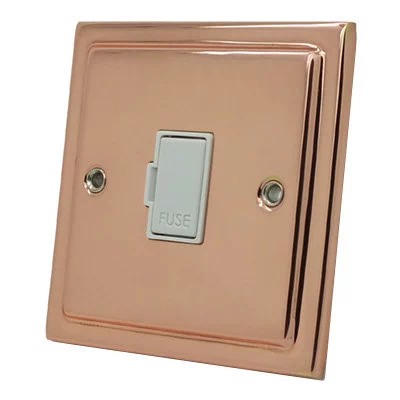 Art Deco Classic Polished Copper Unswitched Fused Spur