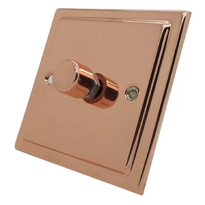 Art Deco Classic Polished Copper Push Intermediate Switch and Push Light Switch Combination