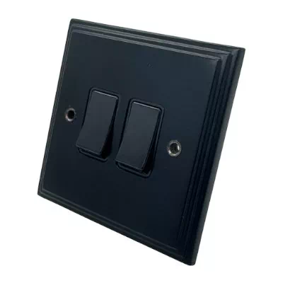 Art Deco Supreme Matt Black Light Switch