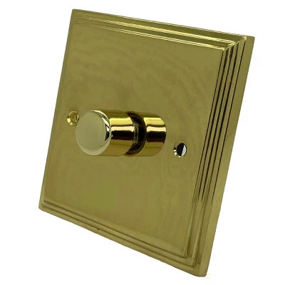 Art Deco Supreme Polished Brass Push Intermediate Light Switch