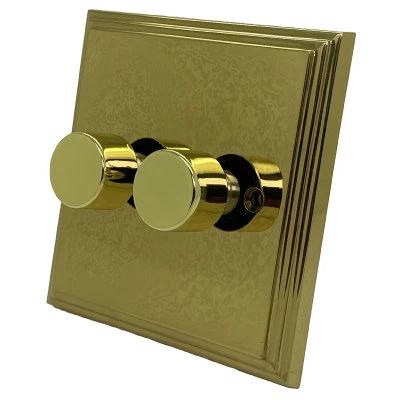 Art Deco Supreme Polished Brass Push Light Switch