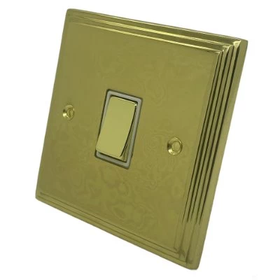 Art Deco Supreme Polished Brass Intermediate Light Switch