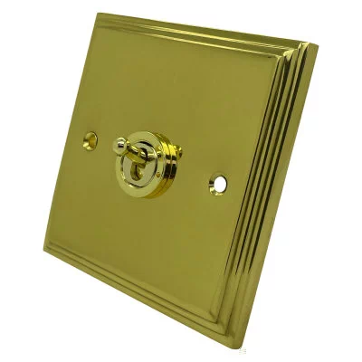 Art Deco Supreme Polished Brass Intermediate Toggle (Dolly) Switch