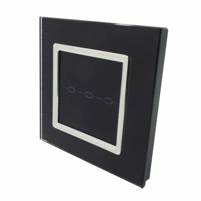 Crystal Black Glass with Chrome Trim Time Lag Staircase Switch