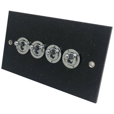 Black Granite / Polished Stainless Toggle (Dolly) Switch