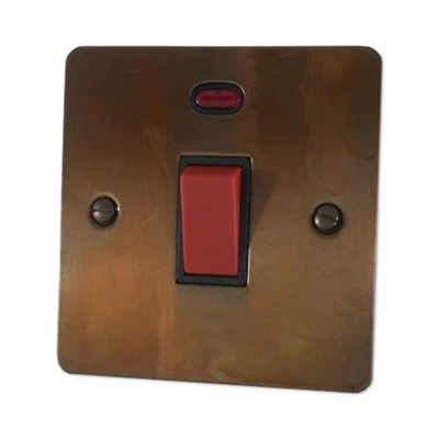Burnished Flat Burnished Copper Cooker (45 Amp Double Pole) Switch