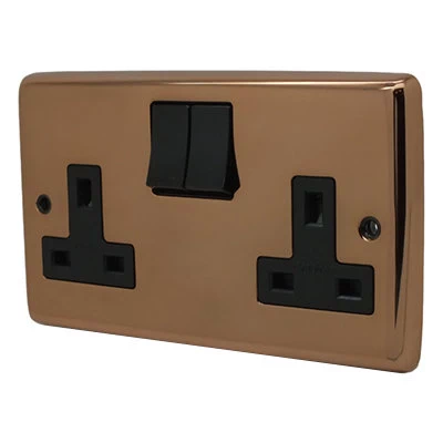 Classic Copper Bronze Switched Plug Socket