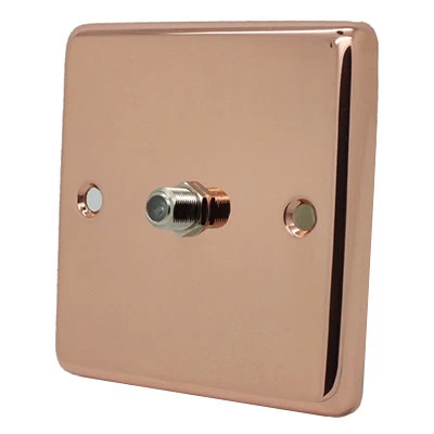 Classic Polished Copper Satellite Socket (F Connector)