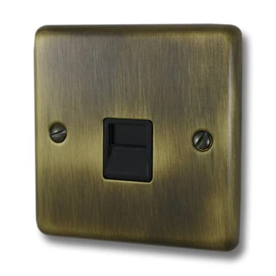Classical Aged Antique Brass Telephone Extension Socket