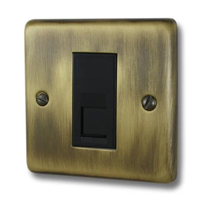 Classical Aged Antique Brass RJ45 Network Socket