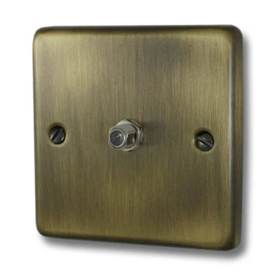 Classical Aged Antique Brass Satellite Socket (F Connector)