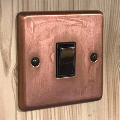 Classical Aged Burnished Copper Light Switch