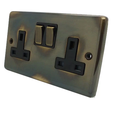 Classical Aged Aged Switched Plug Socket