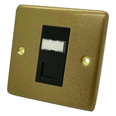 Classical Aged Old Gold RJ45 Network Socket