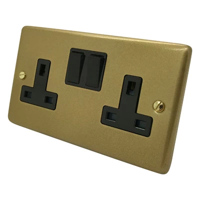 Classical Aged Old Gold Switched Plug Socket