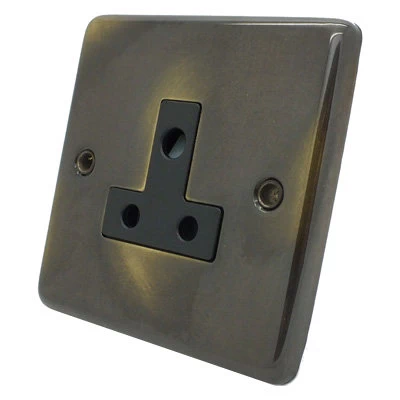 Classical Aged Aged Round Pin Unswitched Socket (For Lighting)