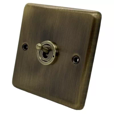 Classical Aged Antique Brass Intermediate Toggle (Dolly) Switch