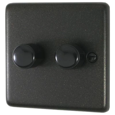 Classical Black Graphite LED Dimmer and Push Light Switch Combination
