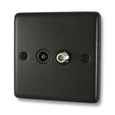 Classical Black Graphite TV and SKY Socket