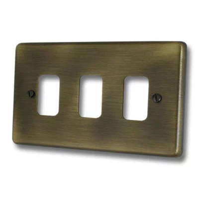 Classical Aged Grid Antique Brass Sockets & Switches
