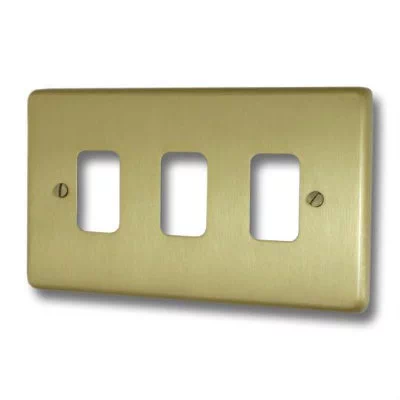 Classical Grid Satin Brass Sockets & Switches
