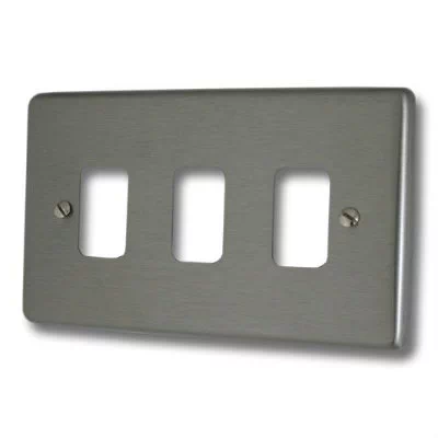 Classical Grid Satin Stainless Sockets & Switches