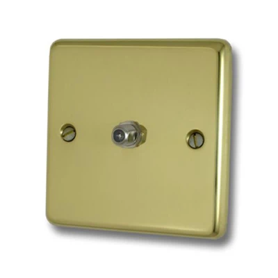 Classical Polished Brass Satellite Socket (F Connector)