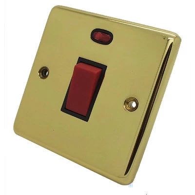 Classical Polished Brass Cooker (45 Amp Double Pole) Switch