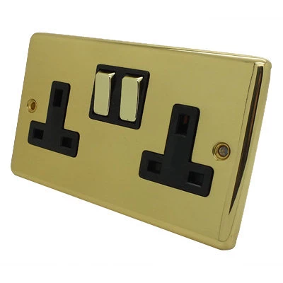 Classical Polished Brass Switched Plug Socket