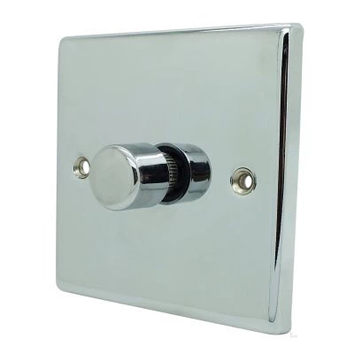 Classical Polished Chrome LED Dimmer and Push Light Switch Combination