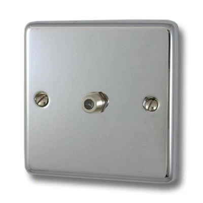 Classical Polished Chrome Satellite Socket (F Connector)