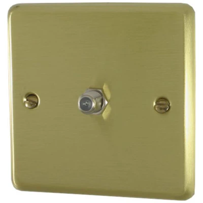Classical Satin Brass Satellite Socket (F Connector)