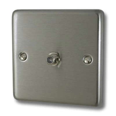 Classical Satin Stainless Satellite Socket (F Connector)