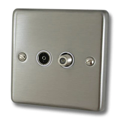Classical Satin Stainless TV and SKY Socket