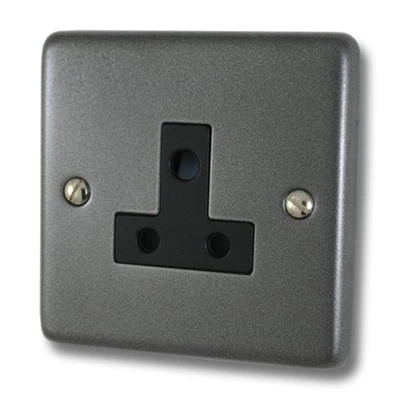 Classical Dark Pewter Round Pin Unswitched Socket (For Lighting)