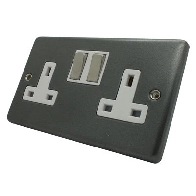 Classical Dark Pewter Switched Plug Socket