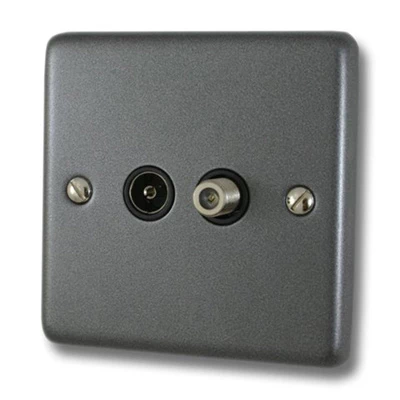 Classical Dark Pewter TV and SKY Socket